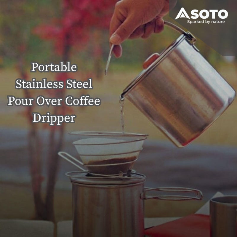 SOTO Compact Helix Coffee Maker - Portable Stainless Steel Pour Over Coffee Dripper for Travel, Camping, Bikepacking, and Home - Lightweight, Foldable, and Eco-Friendly Design - Image 5